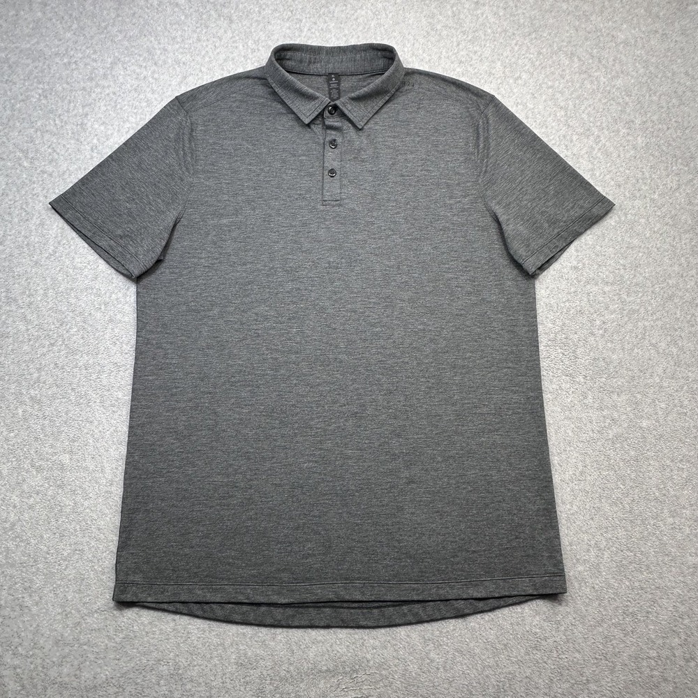 Lululemon Evolution Polo Shirt Mens XL Gray Solid Performance Golf Lightweight